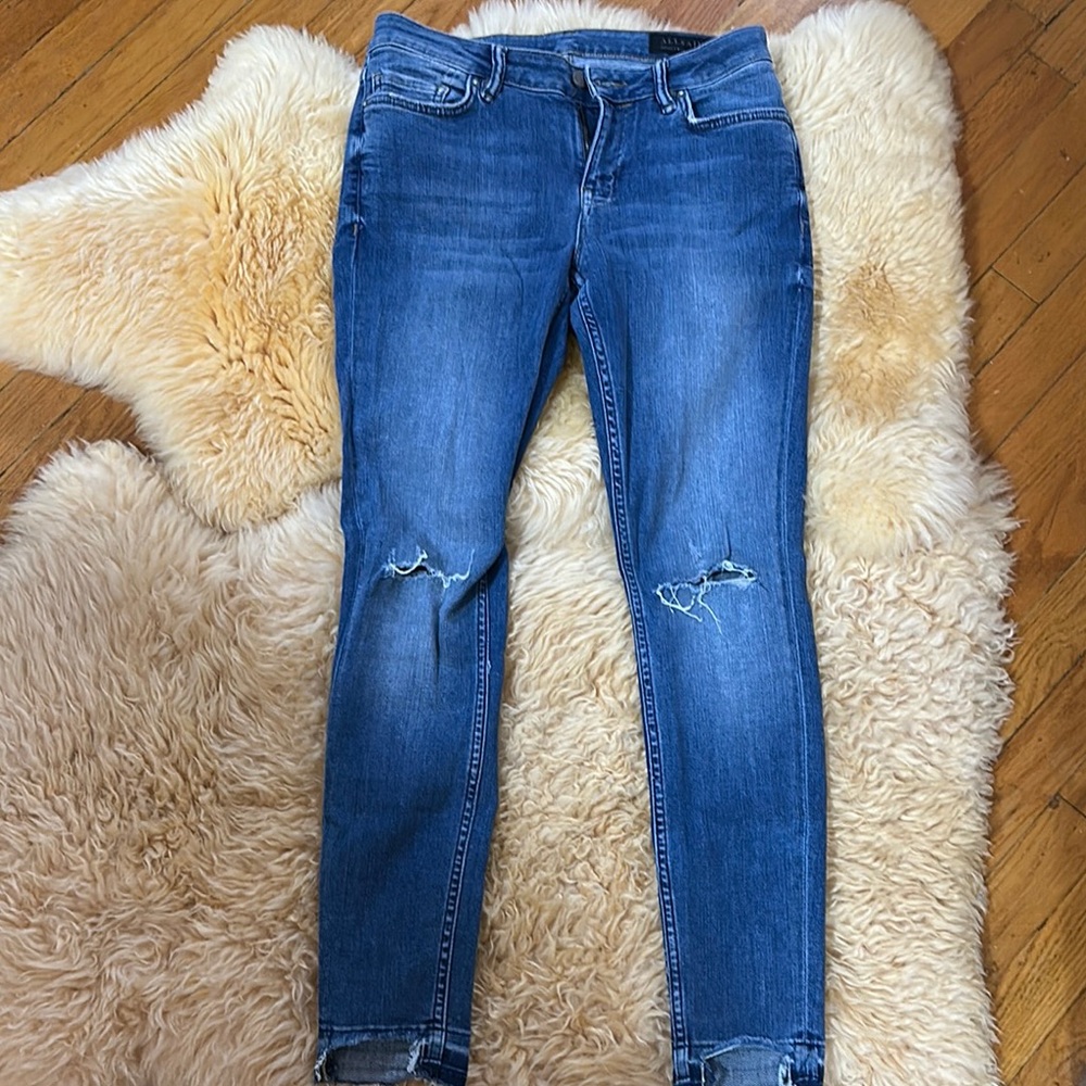 AllSaints Classic Blue Distressed Women's Jeans